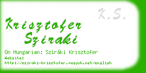 krisztofer sziraki business card