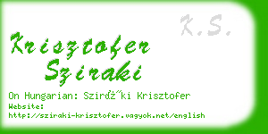 krisztofer sziraki business card